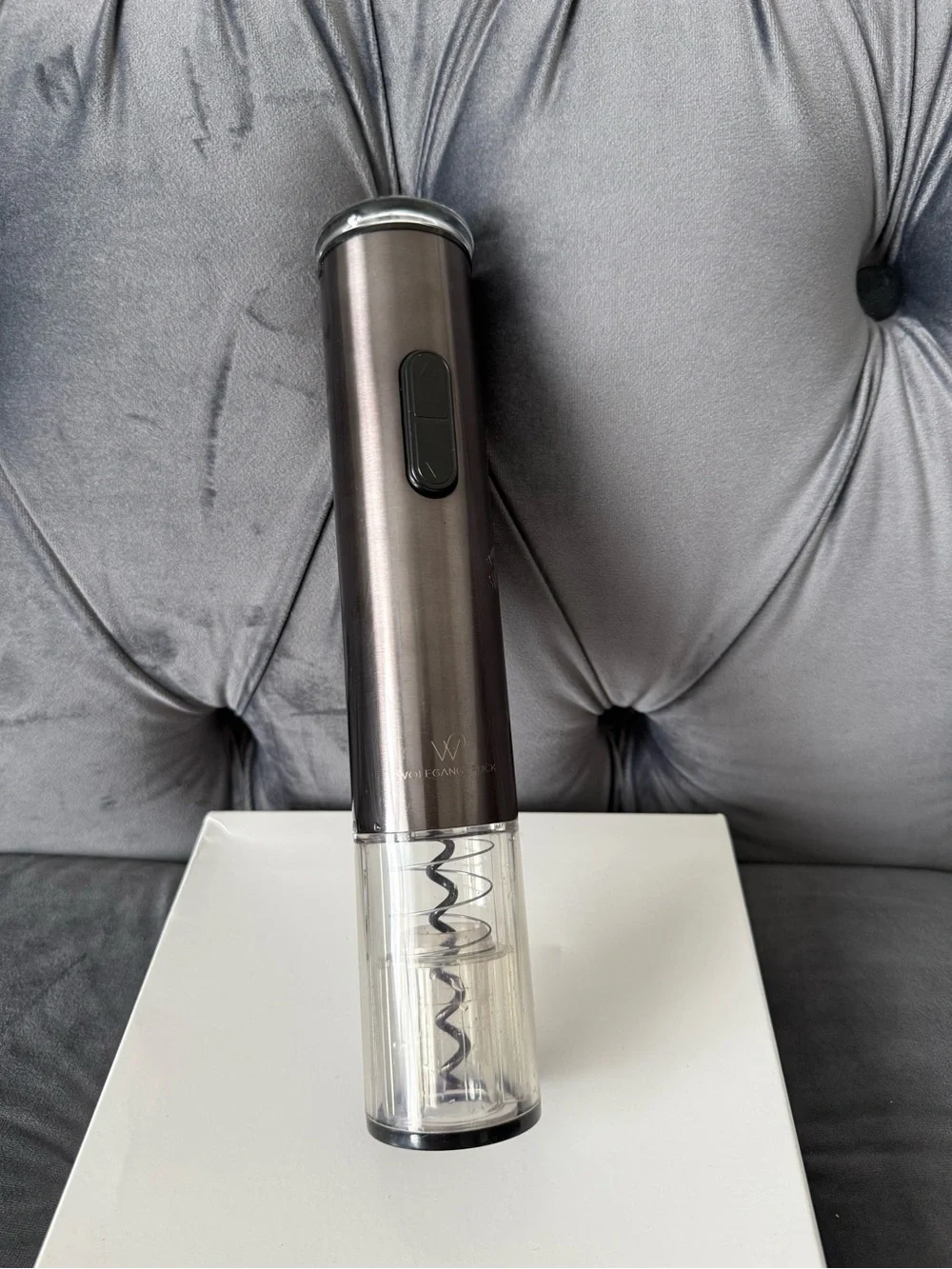 Electric Wine Bottle Opener in Gunmetal operated Corkscrew Wolfgang